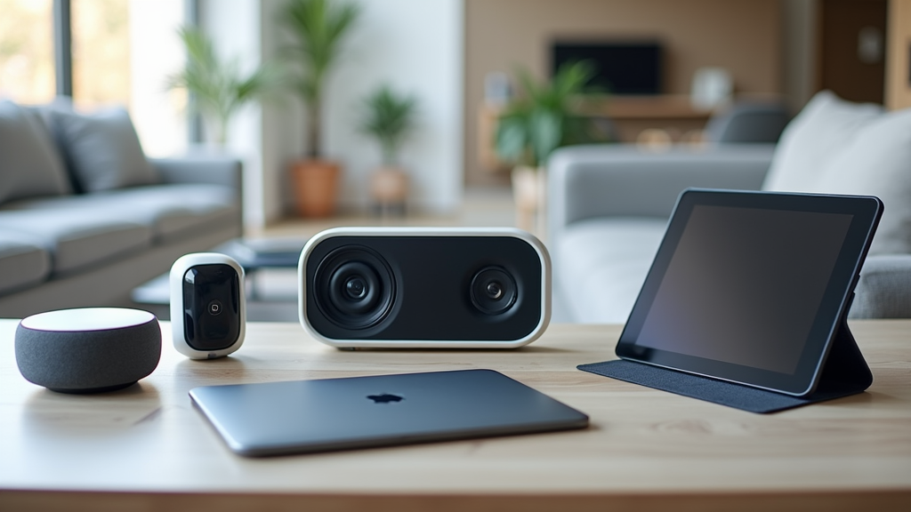 Futuristic AI tech devices